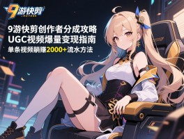 9游快剪创作者分成攻略：UGC视频爆量变现指南，单条视频躺赚2000+流水方法