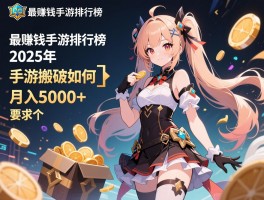 最赚钱手游排行榜，2025年哪些手游能赚钱，手游搬砖如何月入5000+