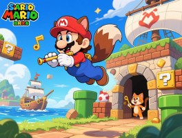 超级玛丽3攻略,狸猫玛丽怎么飞天,隐藏笛子在哪里获得,宝船关卡如何进入