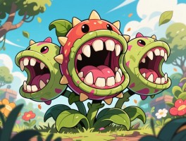 植物大战僵尸大嘴花怎么用,几阶质变,怎么进化成三头大嘴