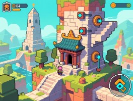 纪念碑谷第三关攻略怎么过,隐寺通关技巧,移动墙面机关详解