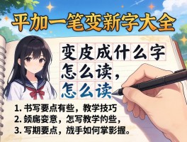 平加一笔变新字大全，变成什么字怎么读，书写要点有哪些，教学技巧如何掌握