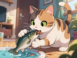 猫抓鱼会不会被刺卡住,喂鱼要注意什么,家猫为什么喜欢鱼？