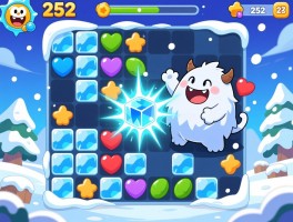 开心消消乐252攻略,雪怪怎么打,冰块如何消除,特效怎么组合