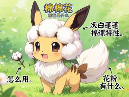 幼棉棉是什么宝可梦,怎么进化白蓬蓬,棉絮特性怎么用,花粉有什么效果