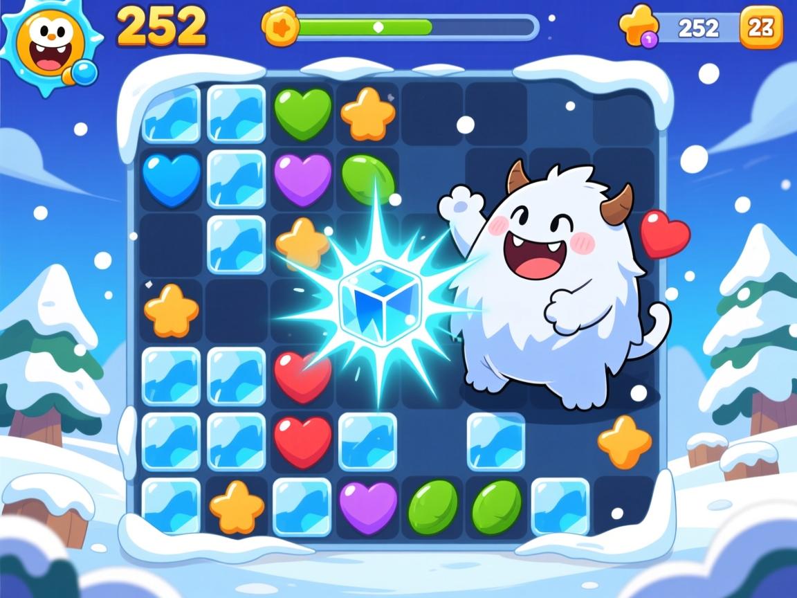 开心消消乐252攻略,雪怪怎么打,冰块如何消除,特效怎么组合 开心消消乐252攻略,雪怪怎么打,冰块如何消除,特效怎么组合