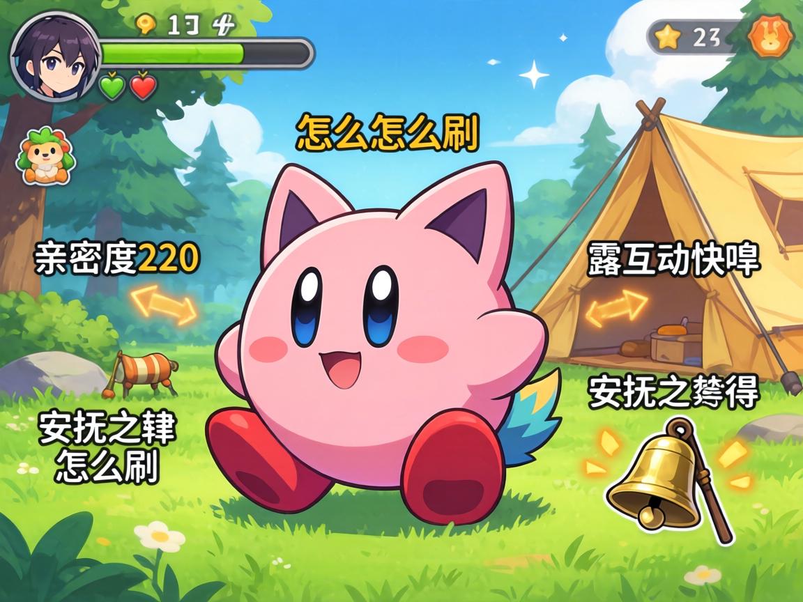 小卡比兽怎么进化,亲密度220怎么刷,露营互动快吗,安抚之铃怎么得? 小卡比兽怎么进化,亲密度220怎么刷,露营互动快吗,安抚之铃怎么得?