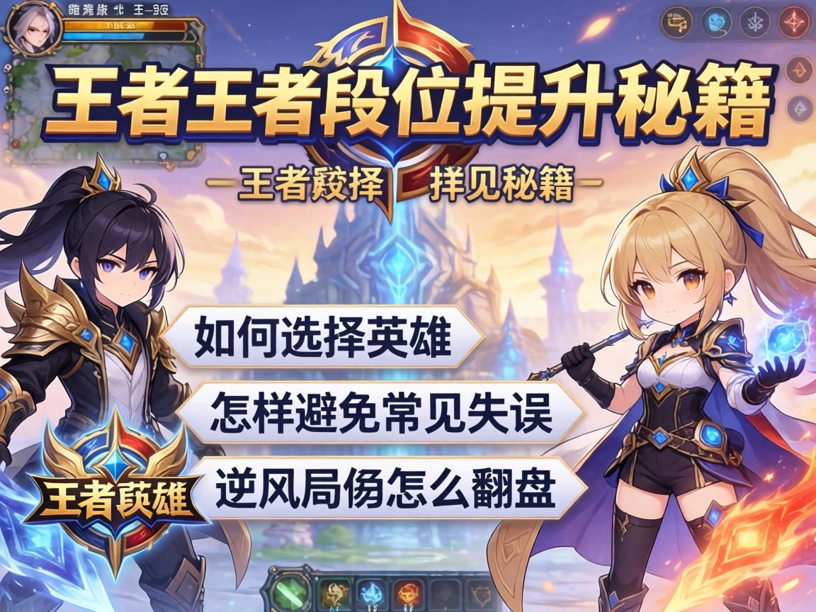 王者王者段位提升秘籍,如何选择英雄,怎样避免常见失误,逆风局怎么翻盘 王者王者段位提升秘籍,如何选择英雄,怎样避免常见失误,逆风局怎么翻盘
